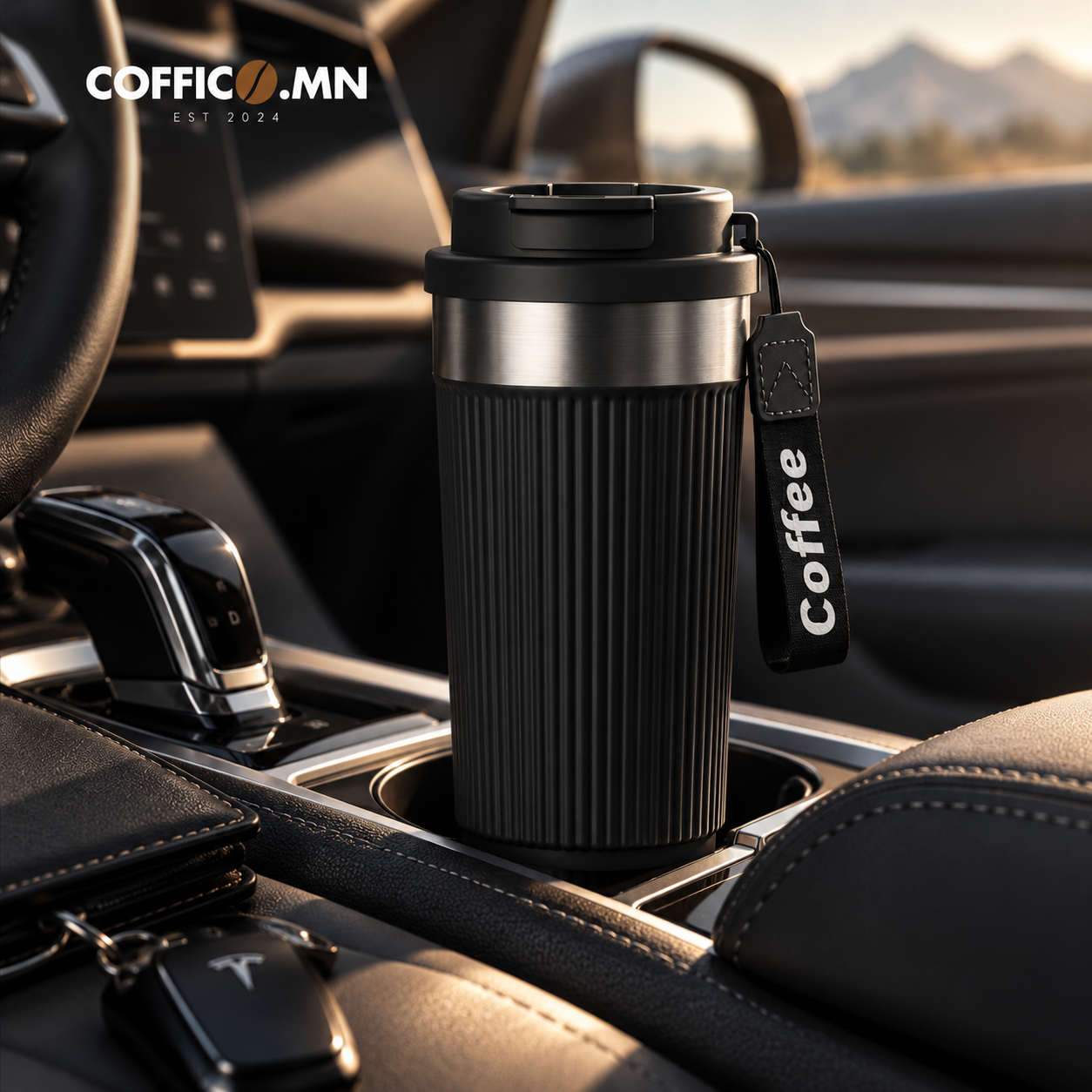 COFFICO® 550ml RIBBED COFFEE TUMBLER