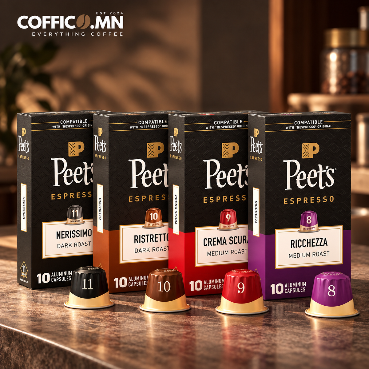 Peet’s Espresso Capsules — Nespresso Original Compatible
